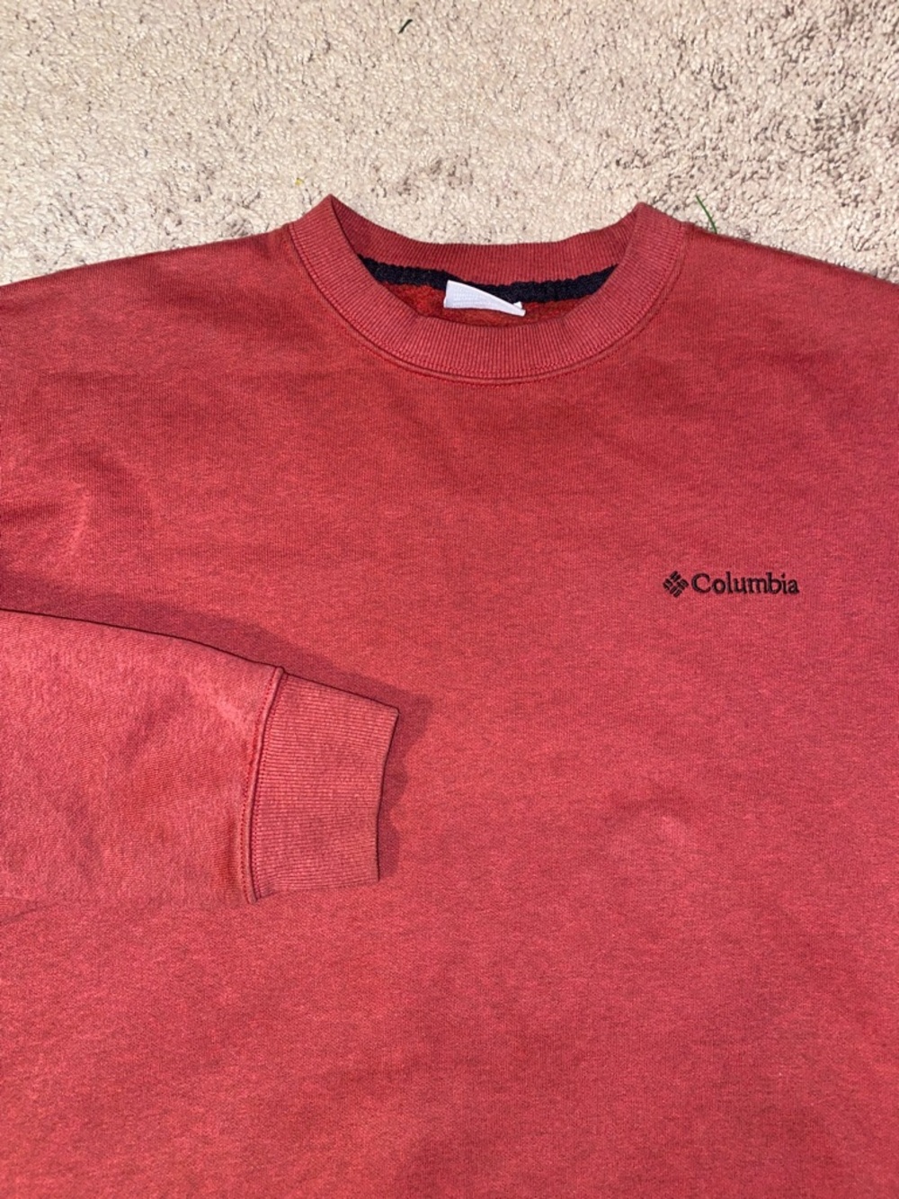 Columbia Crewneck Sweatshirt Size Large Red Warm Spring All Weather Pullover